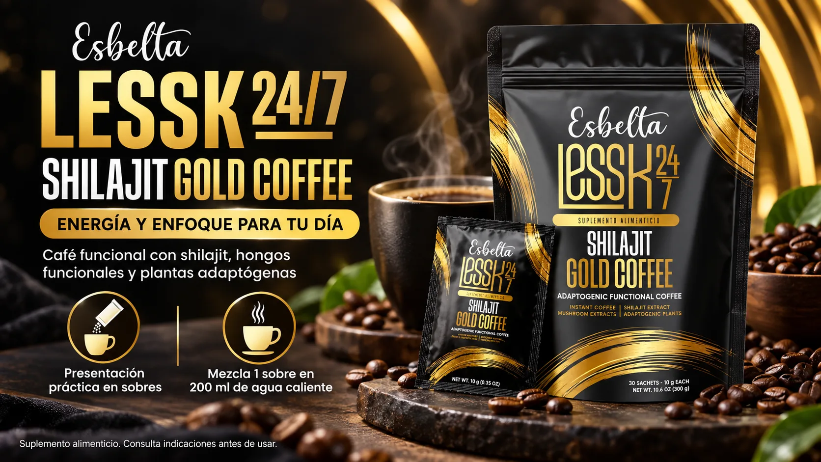 Esbelta LessK 24/7 Shilajit Gold Coffee
