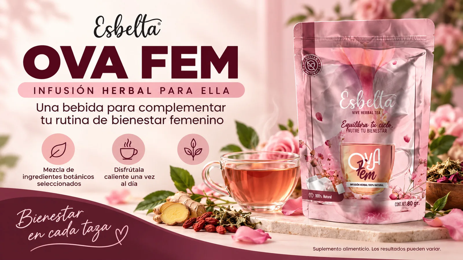 Esbelta OVA FEM (polvo para bebida-té)